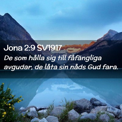 Picture 02 - Jona 2:9 SV1917 - De som hålla sig till fåfängliga avgudar, de - Bible Verse Picture