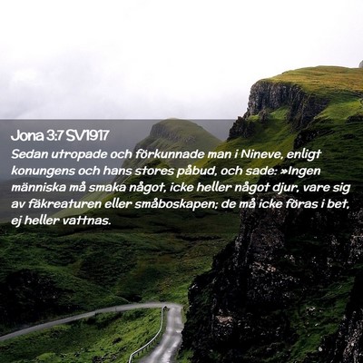 Picture 02 - Jona 3:7 SV1917 - Sedan utropade och förkunnade man i Nineve, - Bible Verse Picture