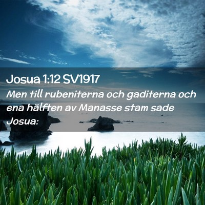Picture 02 - Josua 1:12 SV1917 - Men till rubeniterna och gaditerna och ena - Bible Verse Picture