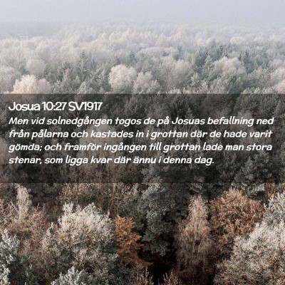 Picture 02 - Josua 10:27 SV1917 - Men vid solnedgången togos de på Josuas - Bible Verse Picture