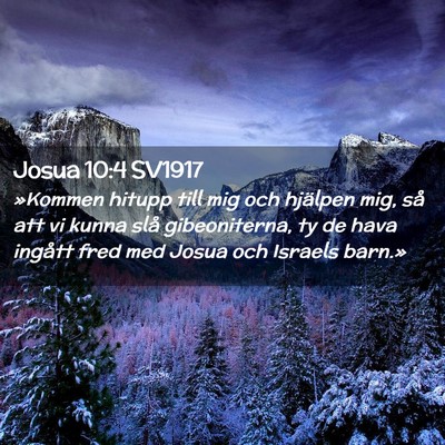 Picture 02 - Josua 10:4 SV1917 - »Kommen hitupp till mig och hjälpen mig, så - Bible Verse Picture