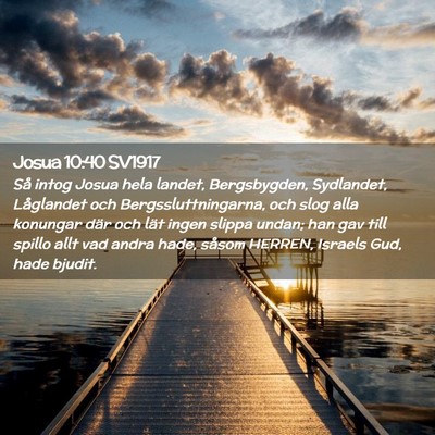 Picture 02 - Josua 10:40 SV1917 - Så intog Josua hela landet, Bergsbygden, - Bible Verse Picture