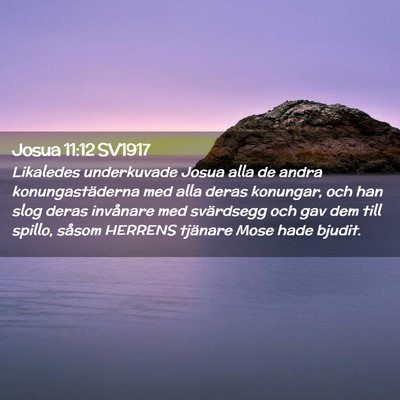 Picture 02 - Josua 11:12 SV1917 - Likaledes underkuvade Josua alla de andra - Bible Verse Picture