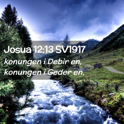 Picture 02 - Josua 12:13 SV1917 - konungen i Debir en, konungen i Geder - Bible Verse Picture