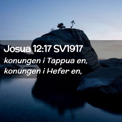 Picture 02 - Josua 12:17 SV1917 - konungen i Tappua en, konungen i Hefer - Bible Verse Picture