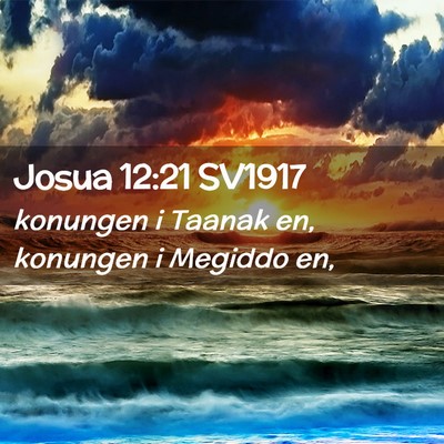 Picture 02 - Josua 12:21 SV1917 - konungen i Taanak en, konungen i Megiddo - Bible Verse Picture