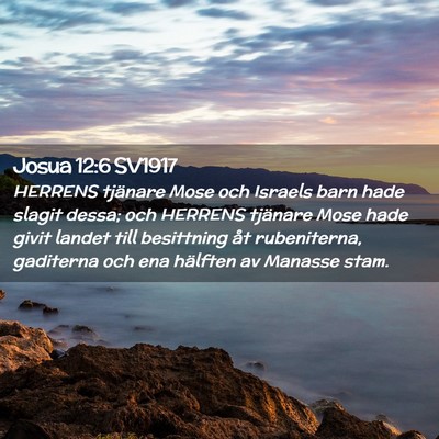 Picture 02 - Josua 12:6 SV1917 - HERRENS tjänare Mose och Israels barn hade - Bible Verse Picture
