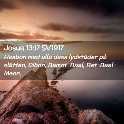 Picture 02 - Josua 13:17 SV1917 - Hesbon med alla dess lydstäder på slätten, - Bible Verse Picture