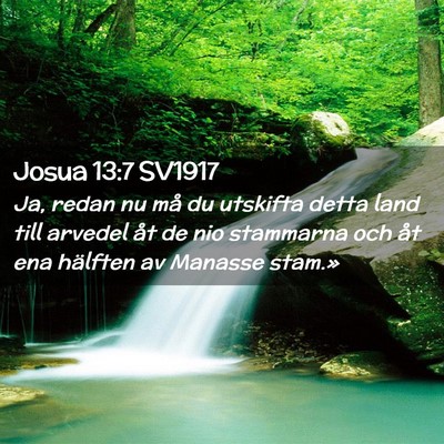 Picture 02 - Josua 13:7 SV1917 - Ja, redan nu må du utskifta detta land till - Bible Verse Picture