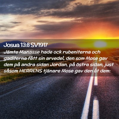 Picture 02 - Josua 13:8 SV1917 - Jämte Manasse hade ock rubeniterna och gaditerna - Bible Verse Picture
