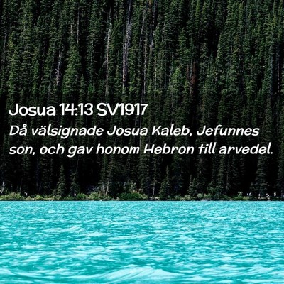 Picture 02 - Josua 14:13 SV1917 - Då välsignade Josua Kaleb, Jefunnes son, och - Bible Verse Picture