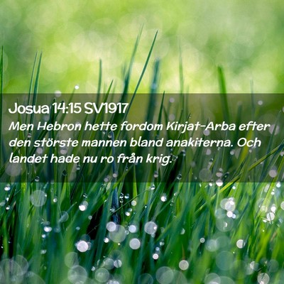 Picture 02 - Josua 14:15 SV1917 - Men Hebron hette fordom Kirjat-Arba efter den - Bible Verse Picture