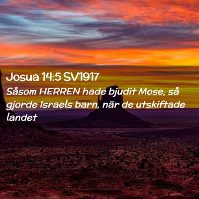 Picture 02 - Josua 14:5 SV1917 - Såsom HERREN hade bjudit Mose, så gjorde - Bible Verse Picture