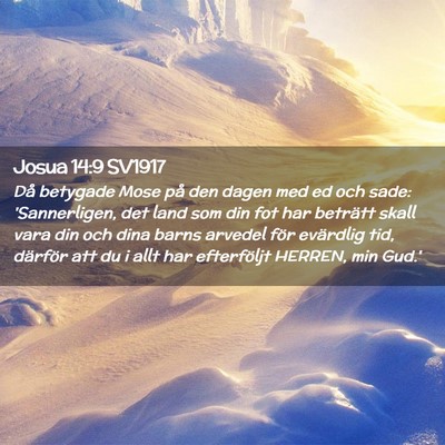 Picture 02 - Josua 14:9 SV1917 - Då betygade Mose på den dagen med ed och sade: - Bible Verse Picture