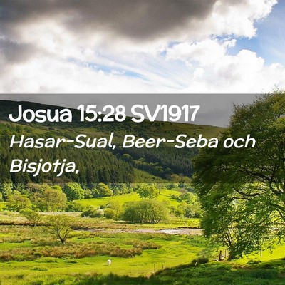 Picture 02 - Josua 15:28 SV1917 - Hasar-Sual, Beer-Seba och - Bible Verse Picture
