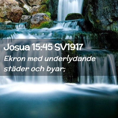 Picture 02 - Josua 15:45 SV1917 - Ekron med underlydande städer och - Bible Verse Picture