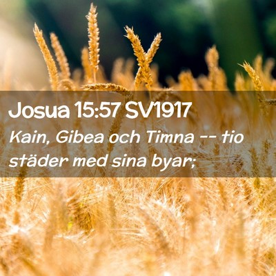 Picture 02 - Josua 15:57 SV1917 - Kain, Gibea och Timna -- tio städer med sina - Bible Verse Picture