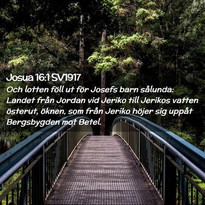Picture 02 - Josua 16:1 SV1917 - Och lotten föll ut för Josefs barn sålunda: - Bible Verse Picture
