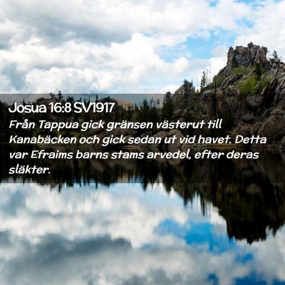 Picture 02 - Josua 16:8 SV1917 - Från Tappua gick gränsen västerut till - Bible Verse Picture