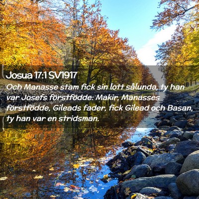 Picture 02 - Josua 17:1 SV1917 - Och Manasse stam fick sin lott sålunda, ty han - Bible Verse Picture
