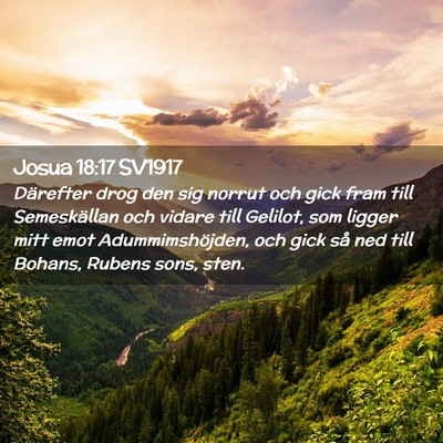 Picture 02 - Josua 18:17 SV1917 - Därefter drog den sig norrut och gick fram till - Bible Verse Picture