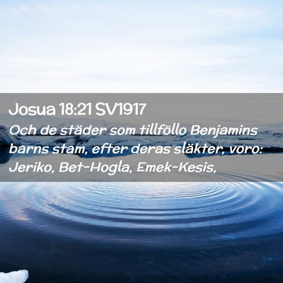 Picture 02 - Josua 18:21 SV1917 - Och de städer som tillföllo Benjamins barns - Bible Verse Picture