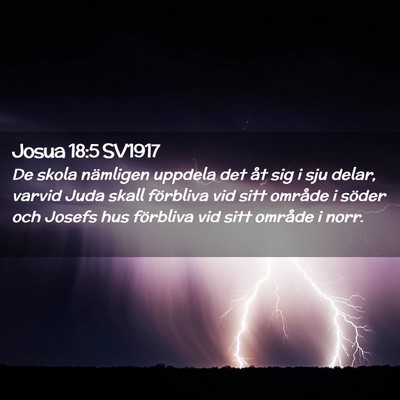 Picture 02 - Josua 18:5 SV1917 - De skola nämligen uppdela det åt sig i sju - Bible Verse Picture