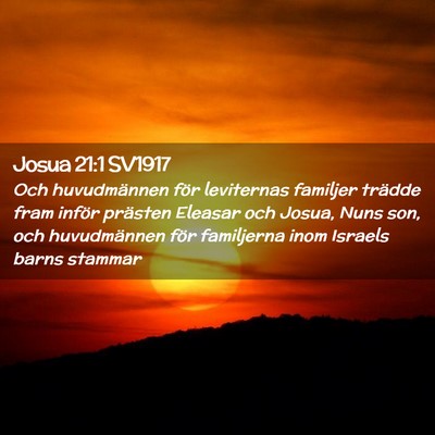 Picture 02 - Josua 21:1 SV1917 - Och huvudmännen för leviternas familjer trädde - Bible Verse Picture