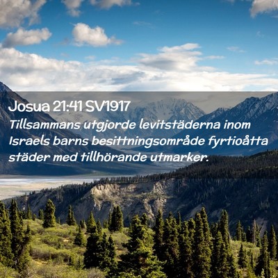 Picture 02 - Josua 21:41 SV1917 - Tillsammans utgjorde levitstäderna inom Israels - Bible Verse Picture
