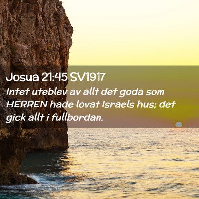 Picture 02 - Josua 21:45 SV1917 - Intet uteblev av allt det goda som HERREN hade - Bible Verse Picture