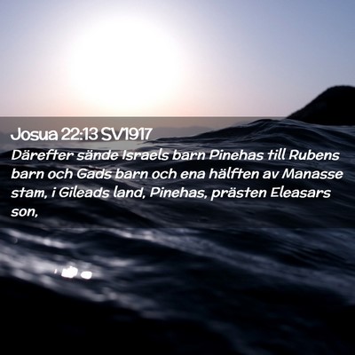 Picture 02 - Josua 22:13 SV1917 - Därefter sände Israels barn Pinehas till Rubens - Bible Verse Picture
