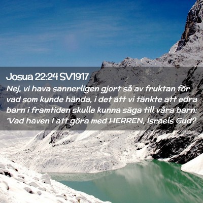 Picture 02 - Josua 22:24 SV1917 - Nej, vi hava sannerligen gjort så av fruktan - Bible Verse Picture