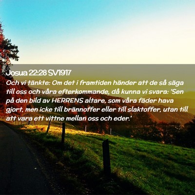 Picture 02 - Josua 22:28 SV1917 - Och vi tänkte: Om det i framtiden händer att de - Bible Verse Picture