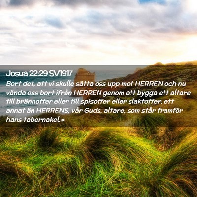 Picture 02 - Josua 22:29 SV1917 - Bort det, att vi skulle sätta oss upp mot HERREN - Bible Verse Picture