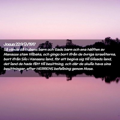 Picture 02 - Josua 22:9 SV1917 - Så vände då Rubens barn och Gads barn och ena - Bible Verse Picture