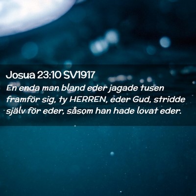 Picture 02 - Josua 23:10 SV1917 - En enda man bland eder jagade tusen framför sig, - Bible Verse Picture
