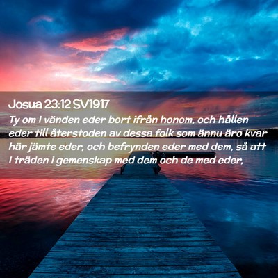 Picture 02 - Josua 23:12 SV1917 - Ty om I vänden eder bort ifrån honom, och - Bible Verse Picture