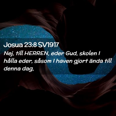 Picture 02 - Josua 23:8 SV1917 - Nej, till HERREN, eder Gud, skolen I hålla eder, - Bible Verse Picture