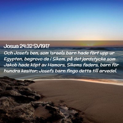 Picture 02 - Josua 24:32 SV1917 - Och Josefs ben, som Israels barn hade fört upp - Bible Verse Picture