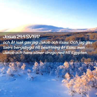 Picture 02 - Josua 24:4 SV1917 - och åt Isak gav jag Jakob och Esau. Och jag gav - Bible Verse Picture