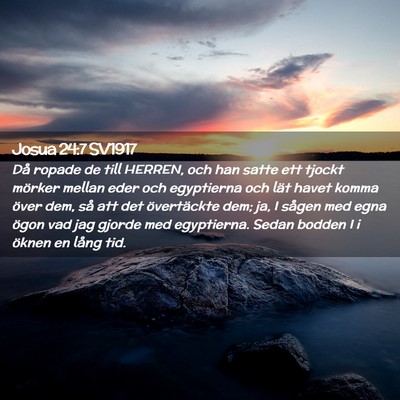 Picture 02 - Josua 24:7 SV1917 - Då ropade de till HERREN, och han satte ett - Bible Verse Picture