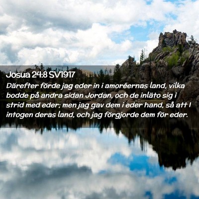Picture 02 - Josua 24:8 SV1917 - Därefter förde jag eder in i amoréernas land, - Bible Verse Picture
