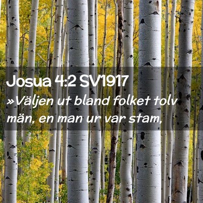 Picture 02 - Josua 4:2 SV1917 - »Väljen ut bland folket tolv män, en man ur - Bible Verse Picture