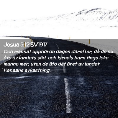 Picture 02 - Josua 5:12 SV1917 - Och mannat upphörde dagen därefter, då de nu - Bible Verse Picture