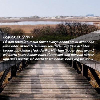 Picture 02 - Josua 6:26 SV1917 - På den tiden lät Josua folket svärja denna ed: - Bible Verse Picture
