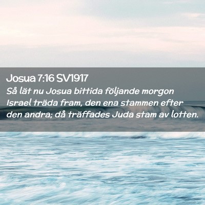 Picture 02 - Josua 7:16 SV1917 - Så lät nu Josua bittida följande morgon Israel - Bible Verse Picture