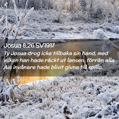 Picture 02 - Josua 8:26 SV1917 - Ty Josua drog icke tillbaka sin hand, med vilken - Bible Verse Picture
