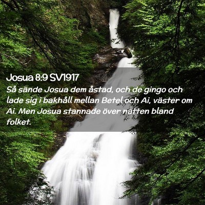 Picture 02 - Josua 8:9 SV1917 - Så sände Josua dem åstad, och de gingo och - Bible Verse Picture
