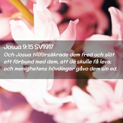 Picture 02 - Josua 9:15 SV1917 - Och Josua tillförsäkrade dem fred och slöt ett - Bible Verse Picture