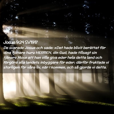 Picture 02 - Josua 9:24 SV1917 - De svarade Josua och sade: »Det hade blivit - Bible Verse Picture